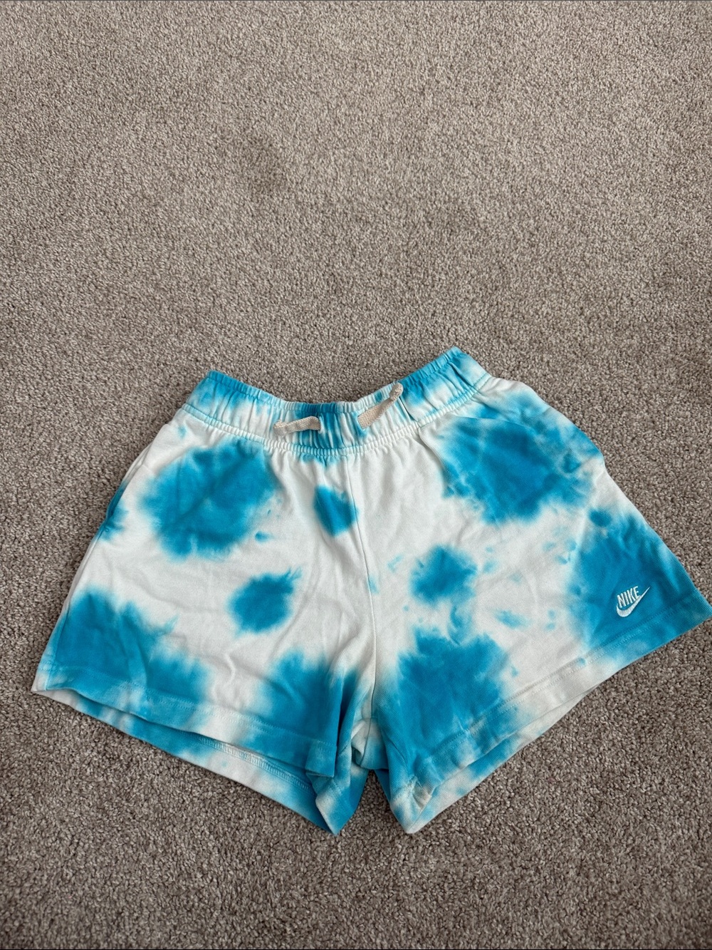 Nike Girls Blue Tie-Dye Lounge Shorts